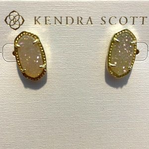 Kendra Scott Gold Iridescent Drusy Ellie Earrings EUC